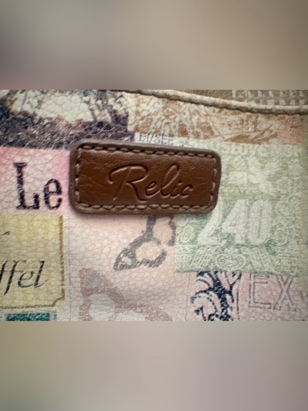 Relic Paris Postcard Collage Crossbody Bag Eiffel Tower Print Multi Pocket Y2K - Picture 2 of 12